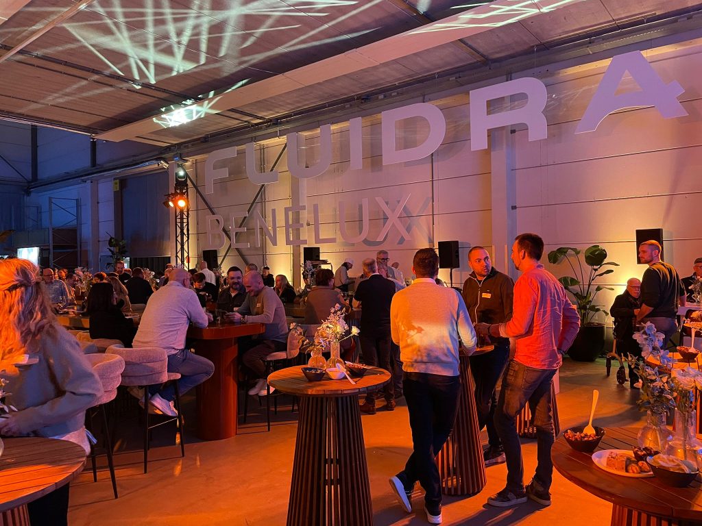 Official inauguration event of the new Fluidra Benelux headquarters with industry professionals.
