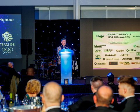 Gala-Feier bei den British Pool & Hot Tub Awards 2026, bei der Pool- und Spa-Profis im Coventry Building Society Arena zusammenkommen