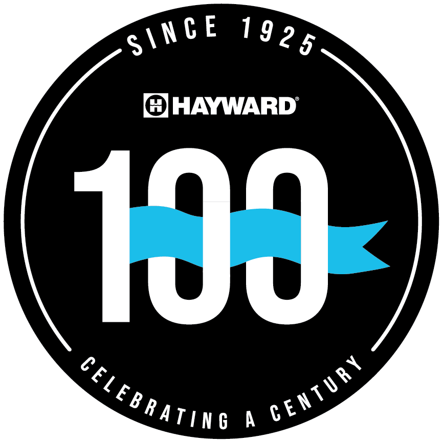 Logotipo oficial del 100 aniversario de Hayward con ola azul