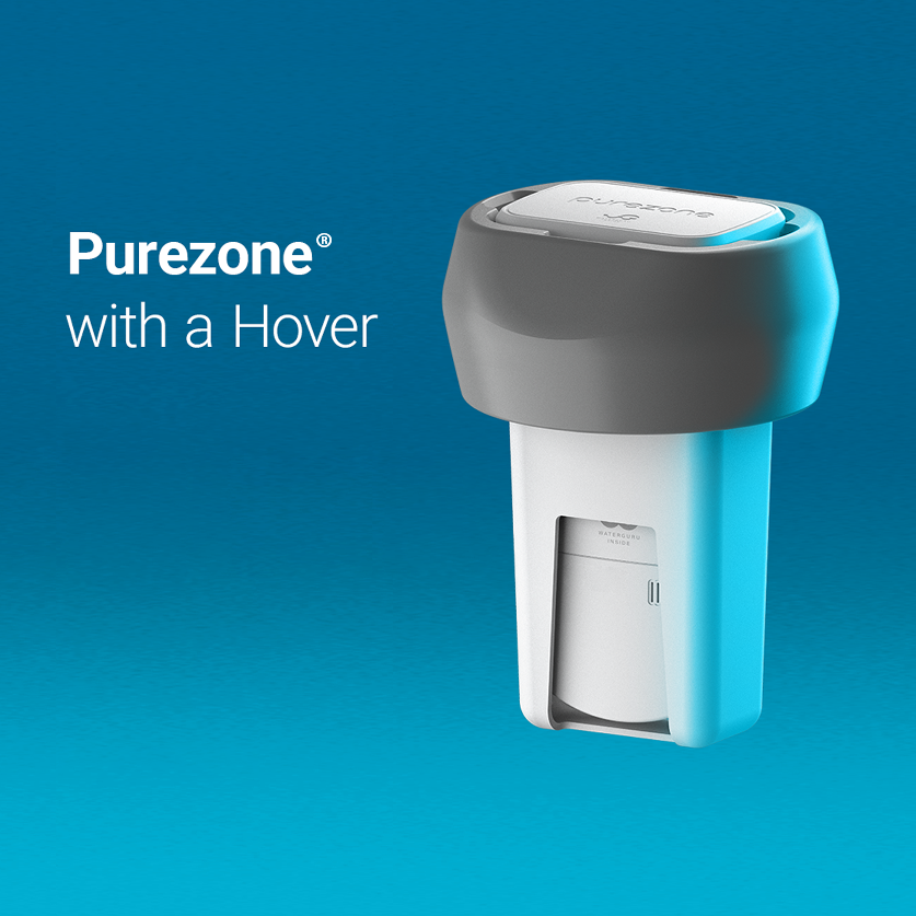 Purezone Hover, analyseur connecté flottant pour spa et piscine.