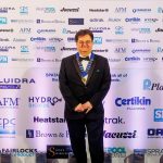 Dorian Davies, BSPF President, at the 2026 British Pool & Hot Tub Awards wearing his presidential chain.