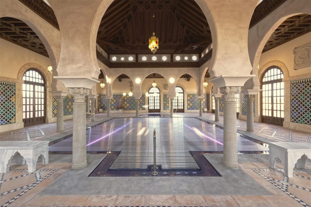 Renovated indoor pool in Spain with transparent ROLLO SOLAR Design Cover