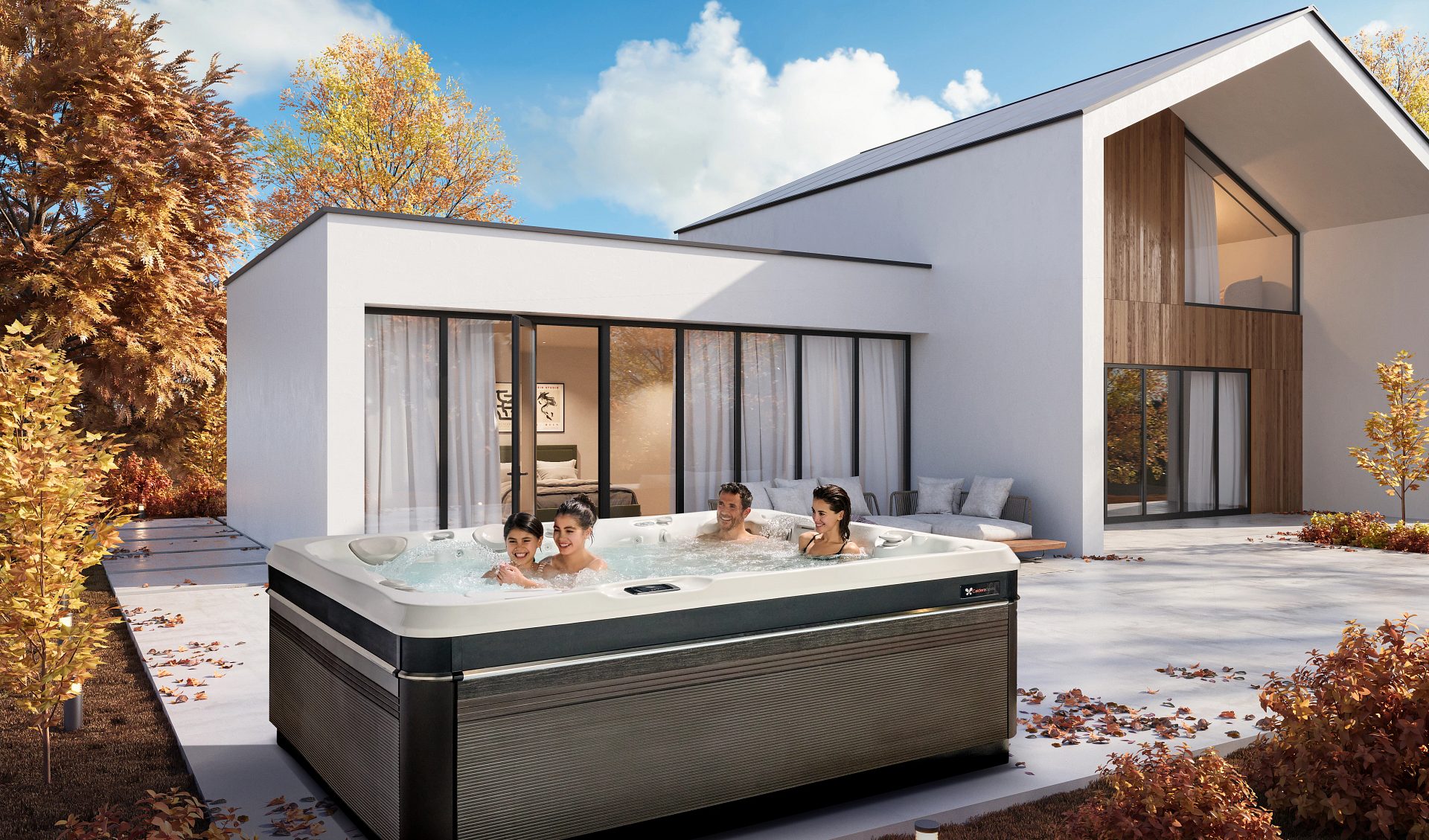 Caldera Utopia Tahitian spa in an autumn garden